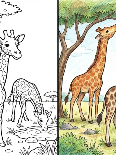 Giraffe coloring pages