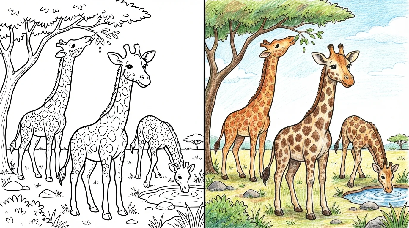 giraffe coloring pages