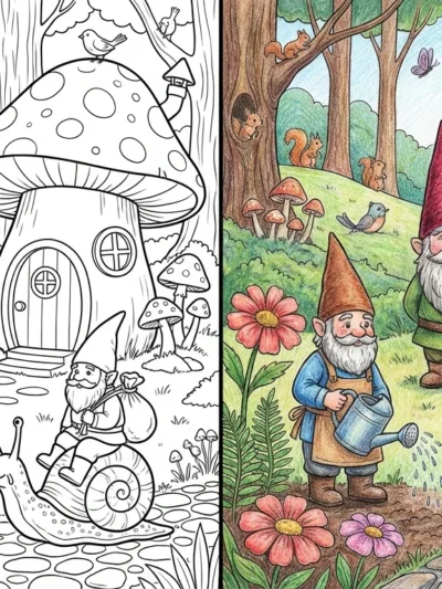 Gnome coloring pages