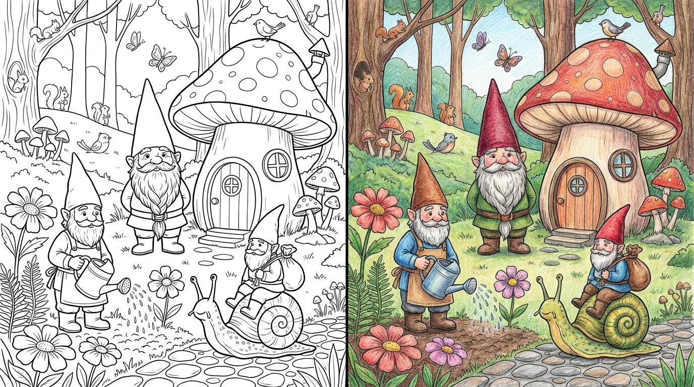 gnome coloring pages