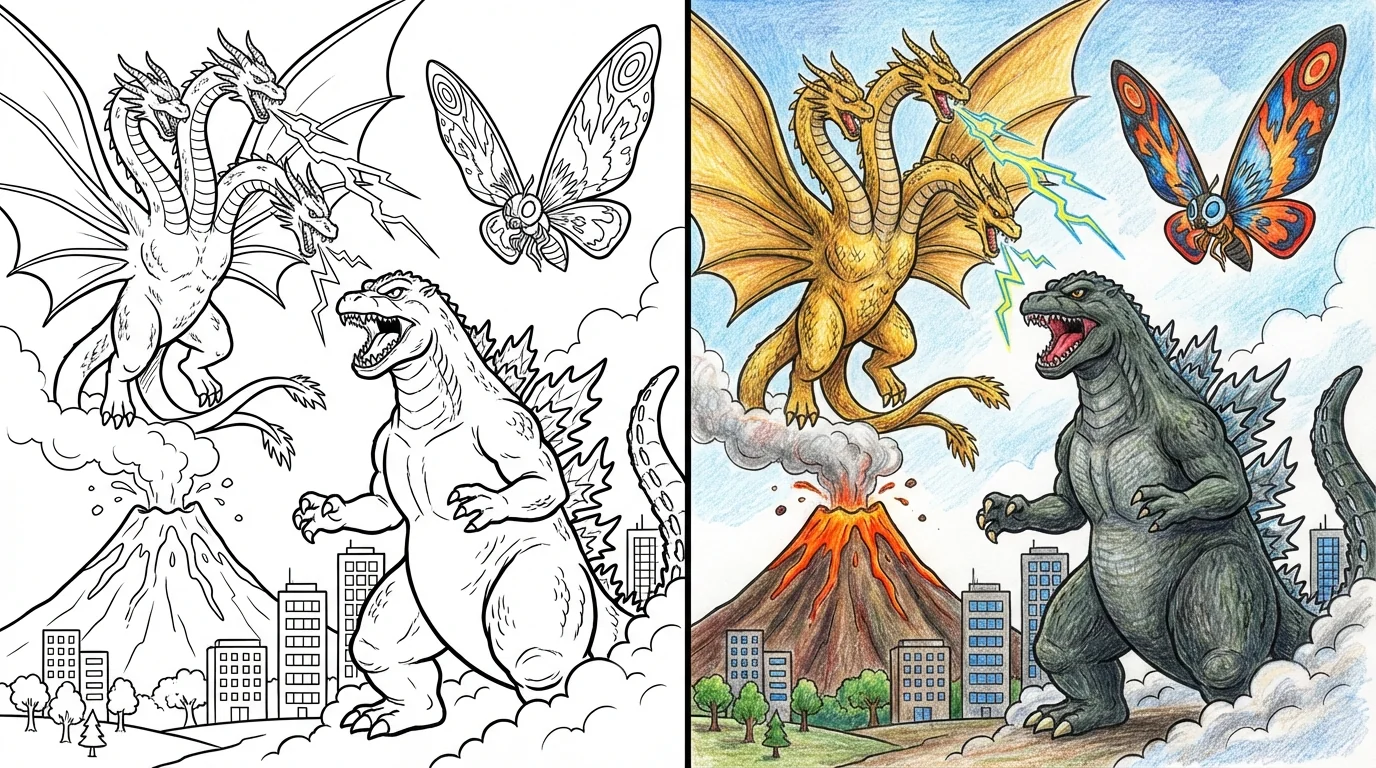 godzilla coloring pages