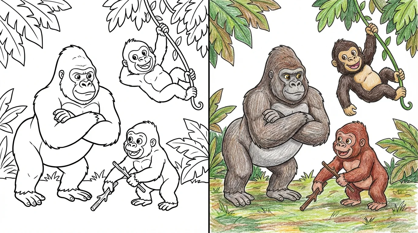 gorilla coloring pages