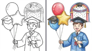 graduation coloring pages