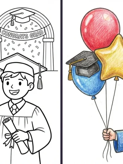 Graduation coloring pages