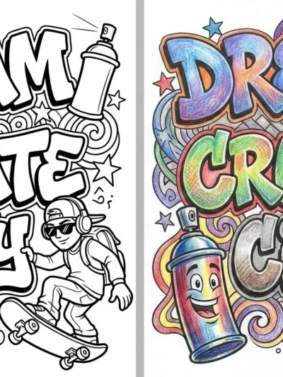 Graffiti coloring pages