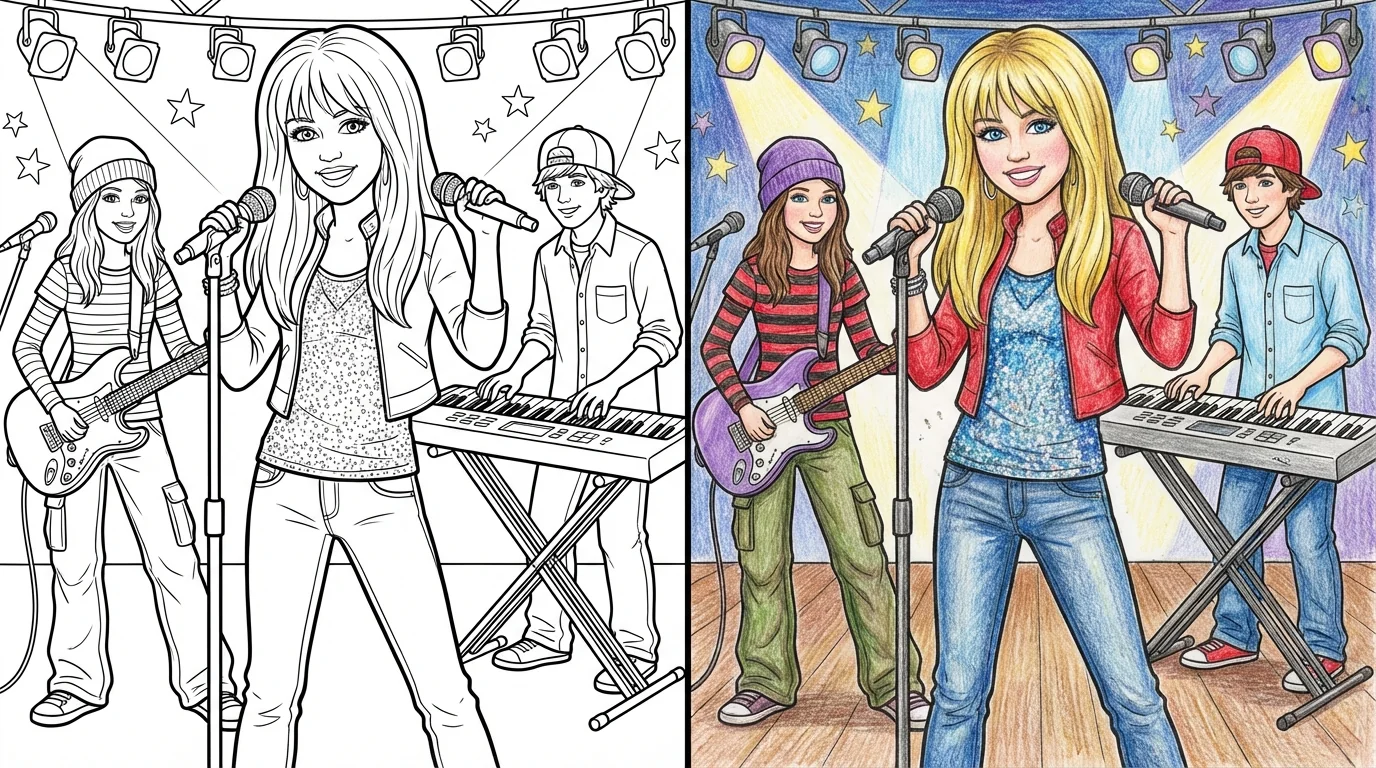 hannah montana coloring pages