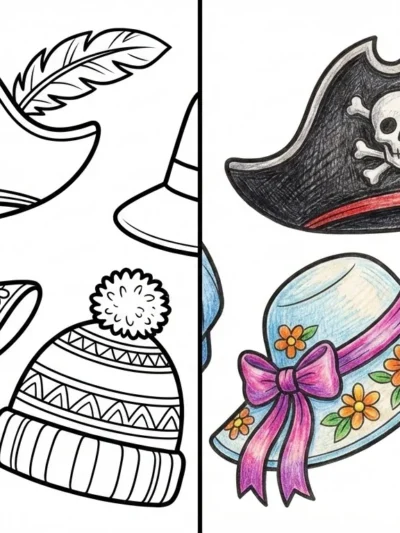 Hat coloring pages