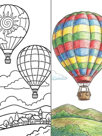 Hot Air Balloon coloring pages