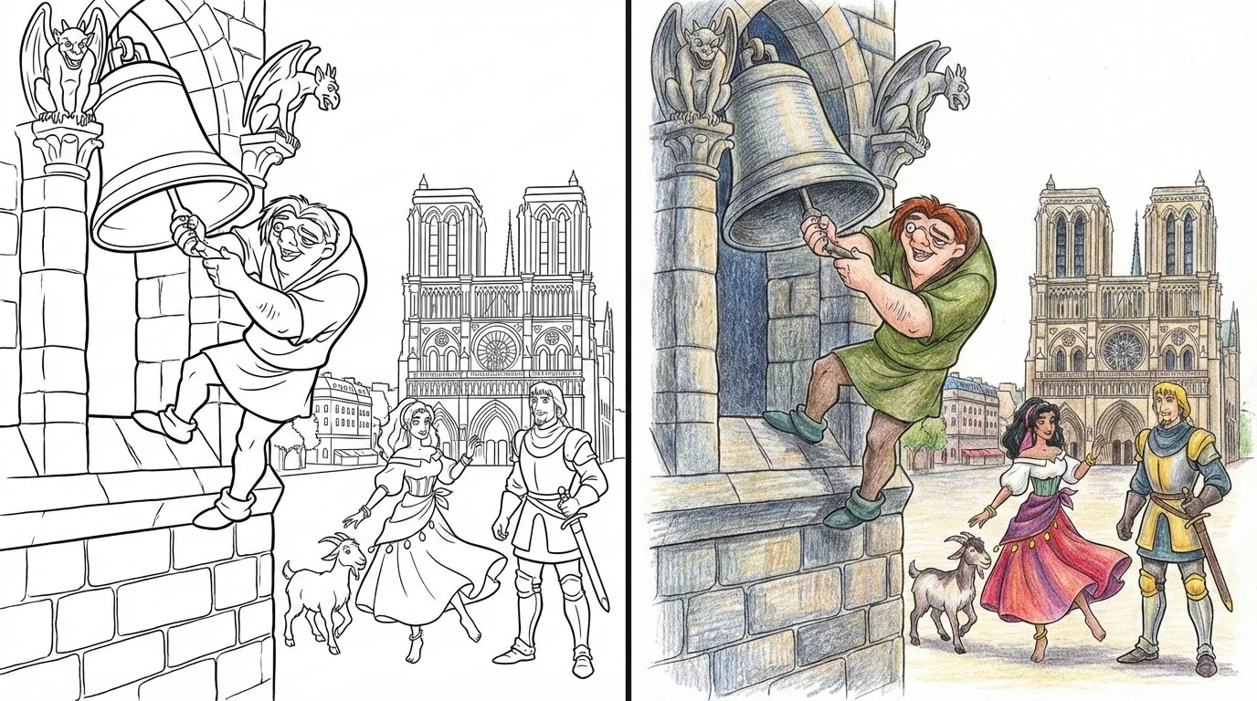 hunchback of notre dame coloring pages