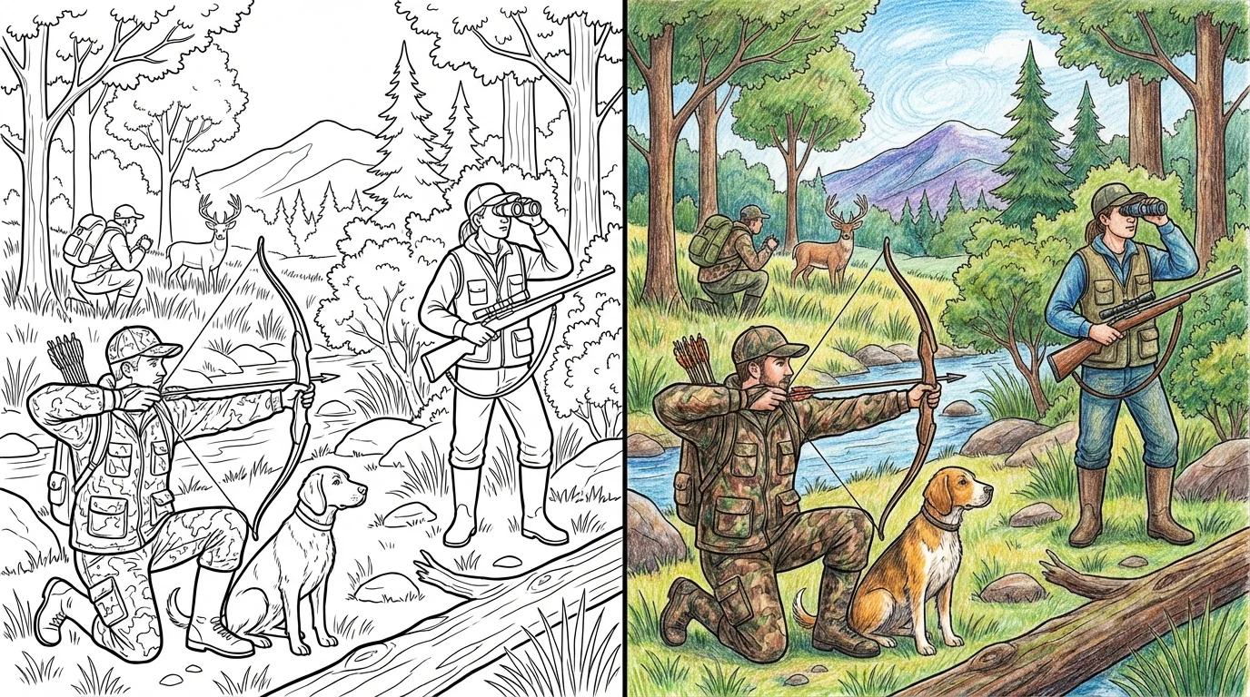 hunting coloring pages