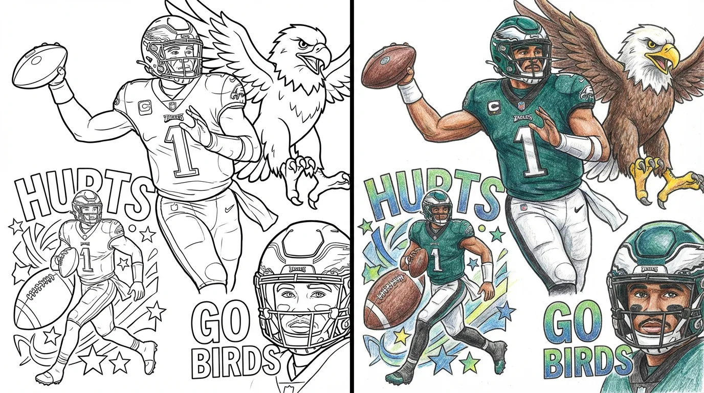 jalen hurts coloring pages