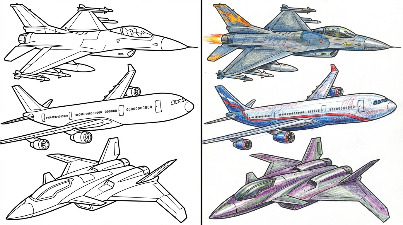 jet coloring pages