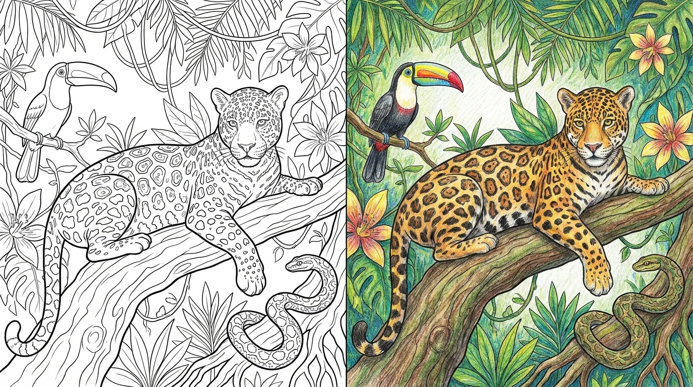 jungle coloring pages