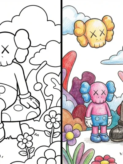 Kaws coloring pages