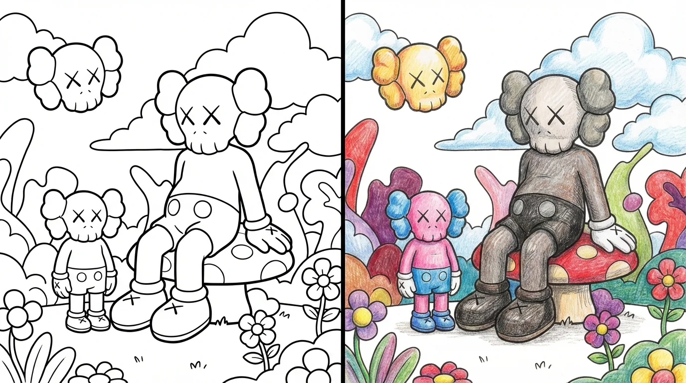 60 Kaws Coloring Pages (Free PDFs)