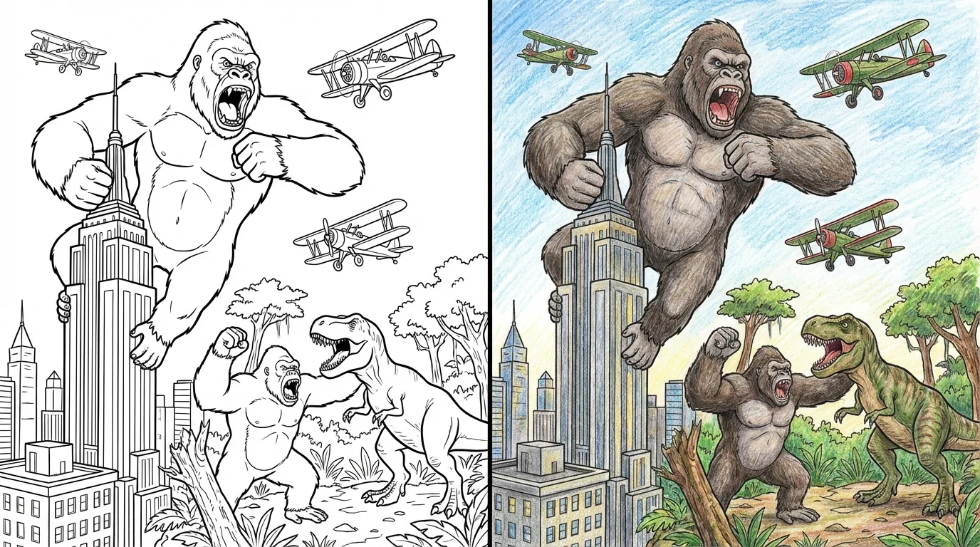king kong coloring pages