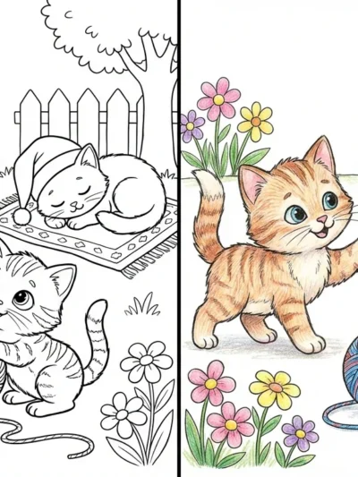 Kitten coloring pages