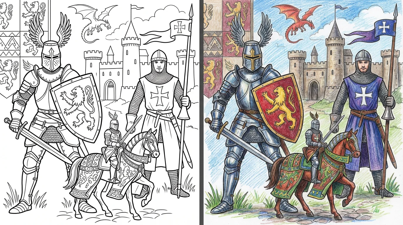 knight coloring pages