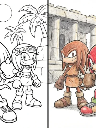 Knuckles coloring pages