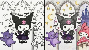 kuromi coloring pages