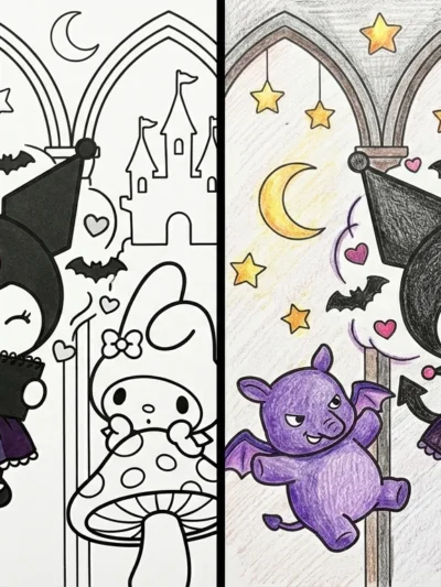 Kuromi coloring pages