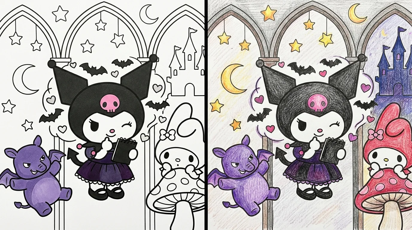 kuromi coloring pages