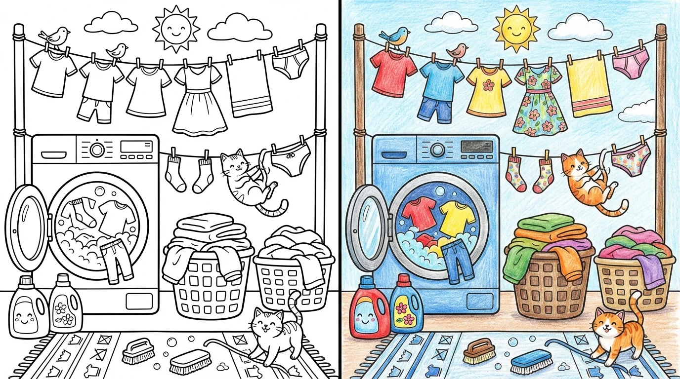 laundry coloring pages