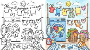 laundry coloring pages