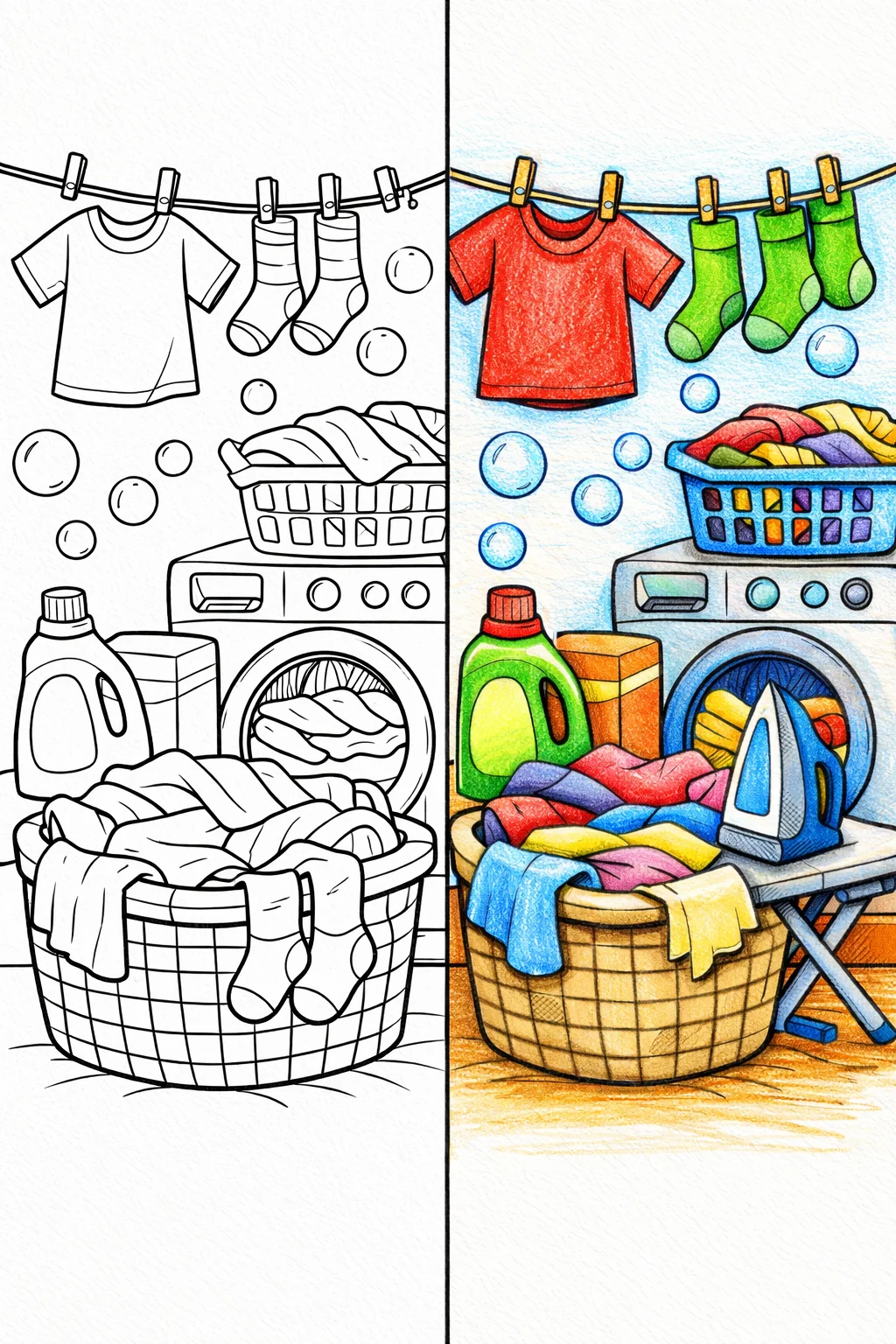 laundry coloring pages