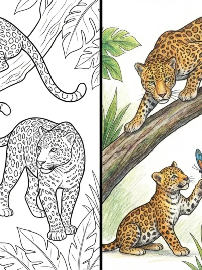 Leopard coloring pages