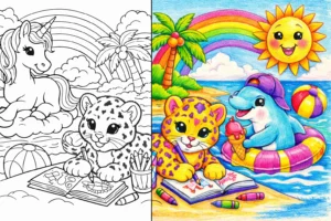 lisa frank coloring pages