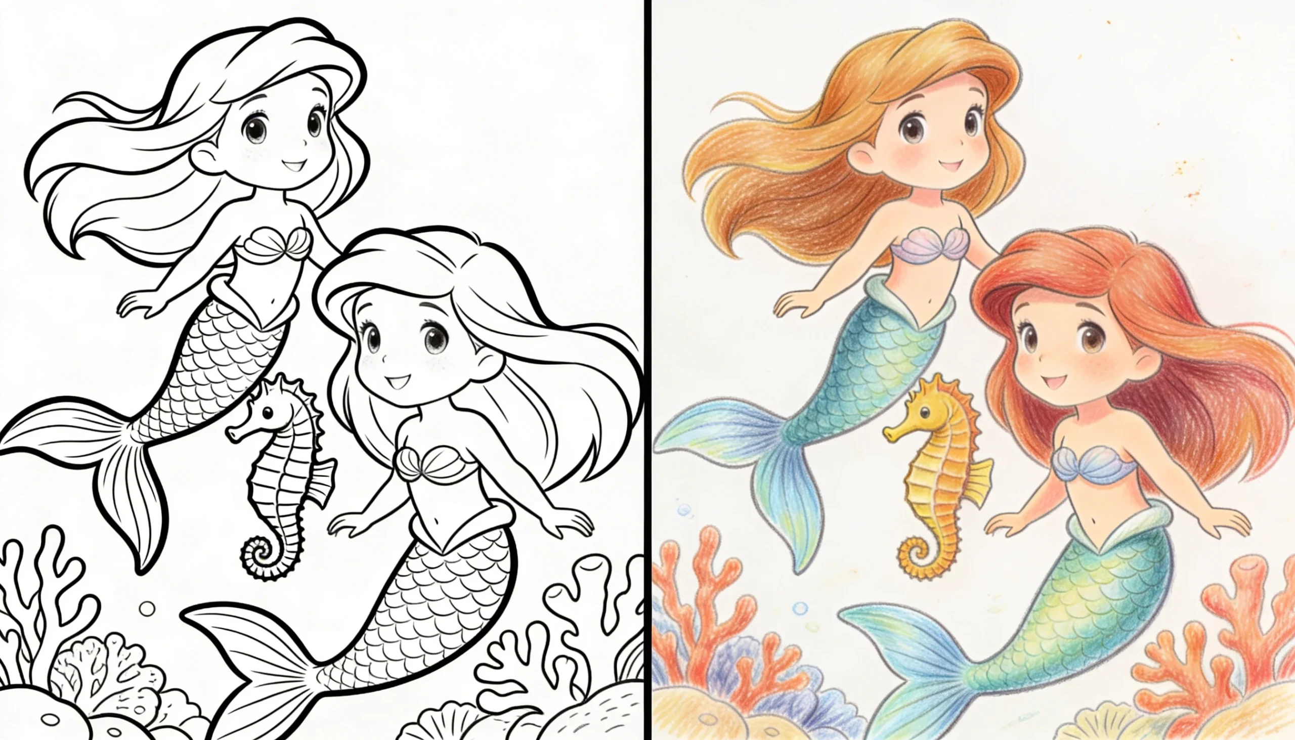 little mermaid coloring pages