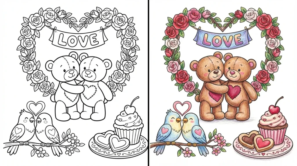 Love Map Colouring In 58 Love Coloring Pages (Free PDFs) - ColoringBookFun