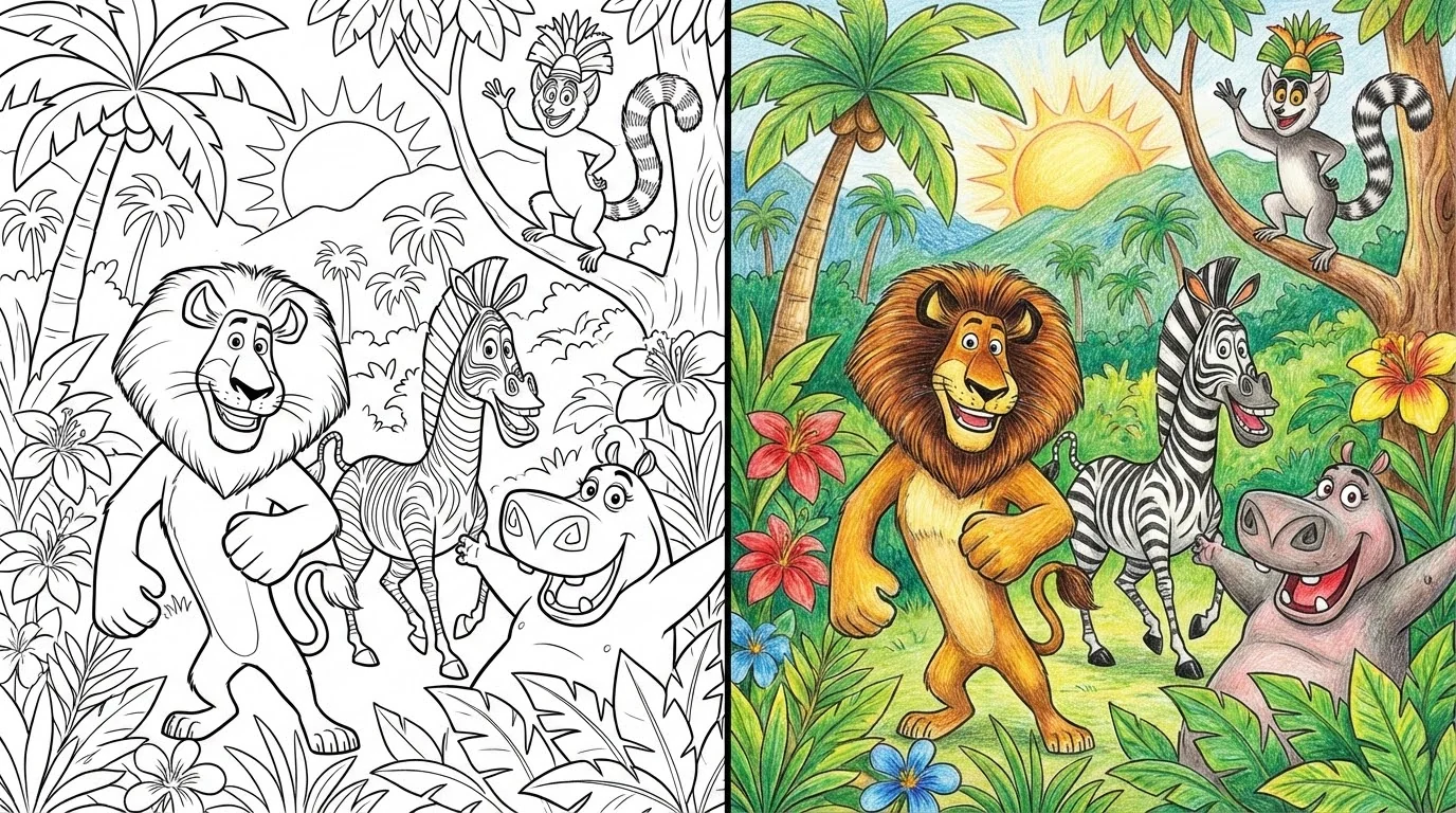 madagascar coloring pages