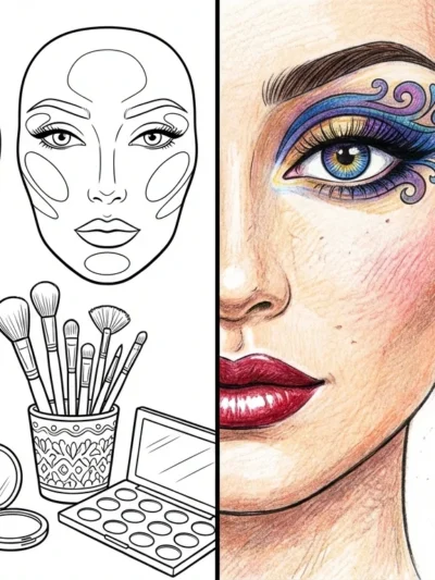 Makeup coloring pages