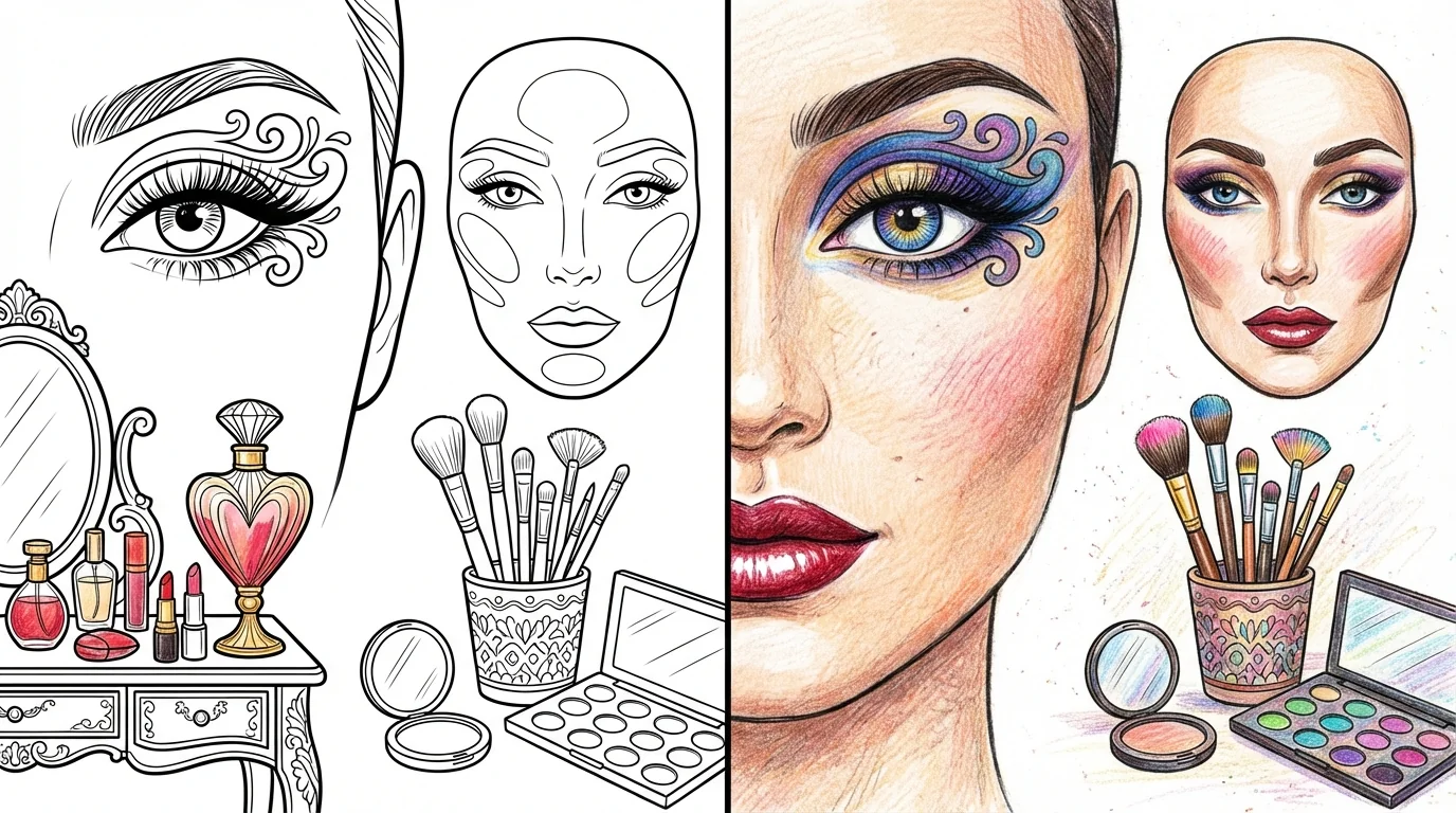 makeup coloring pages