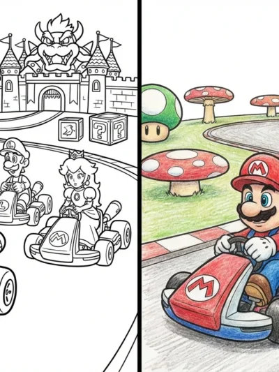 Mario Kart coloring pages