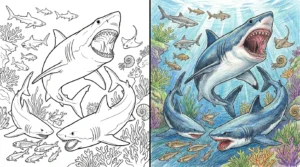 megalodon coloring pages