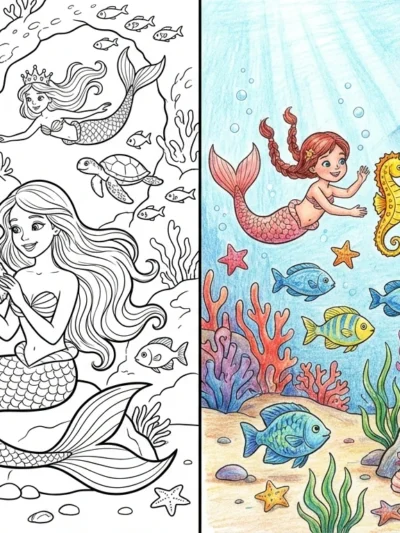 Mermaid coloring pages