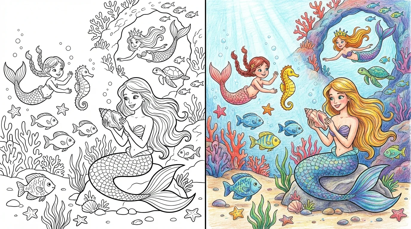 mermaid coloring pages