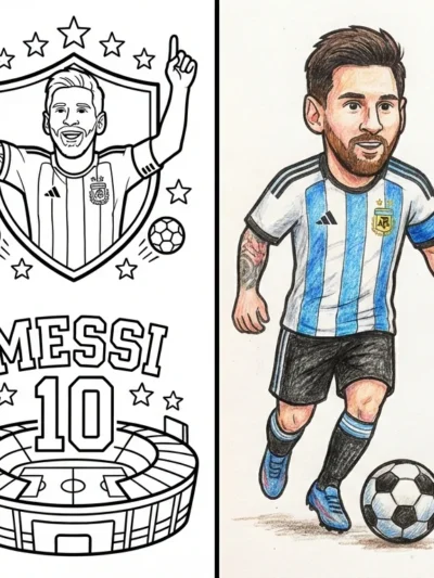 Messi coloring pages