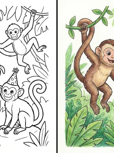 Monkey coloring pages