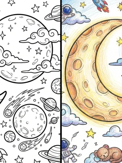Moon coloring pages