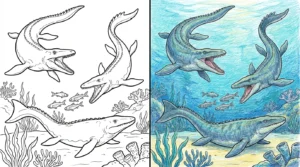mosasaurus coloring pages