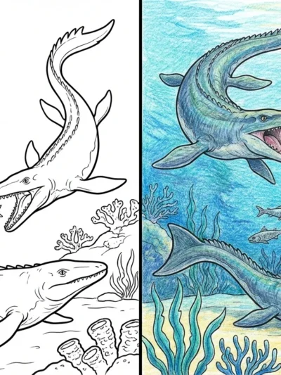 Mosasaurus coloring pages