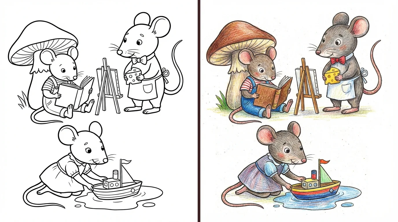 mouse coloring pages