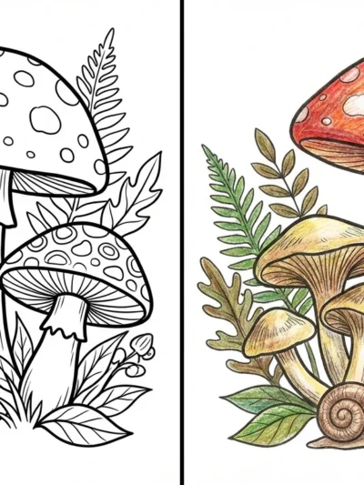 Mushroom coloring pages