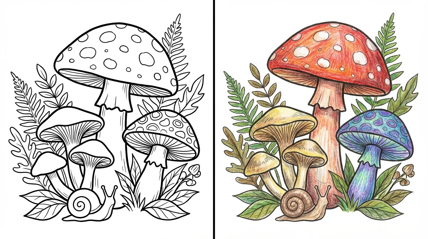 mushroom coloring pages