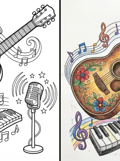 Music coloring pages