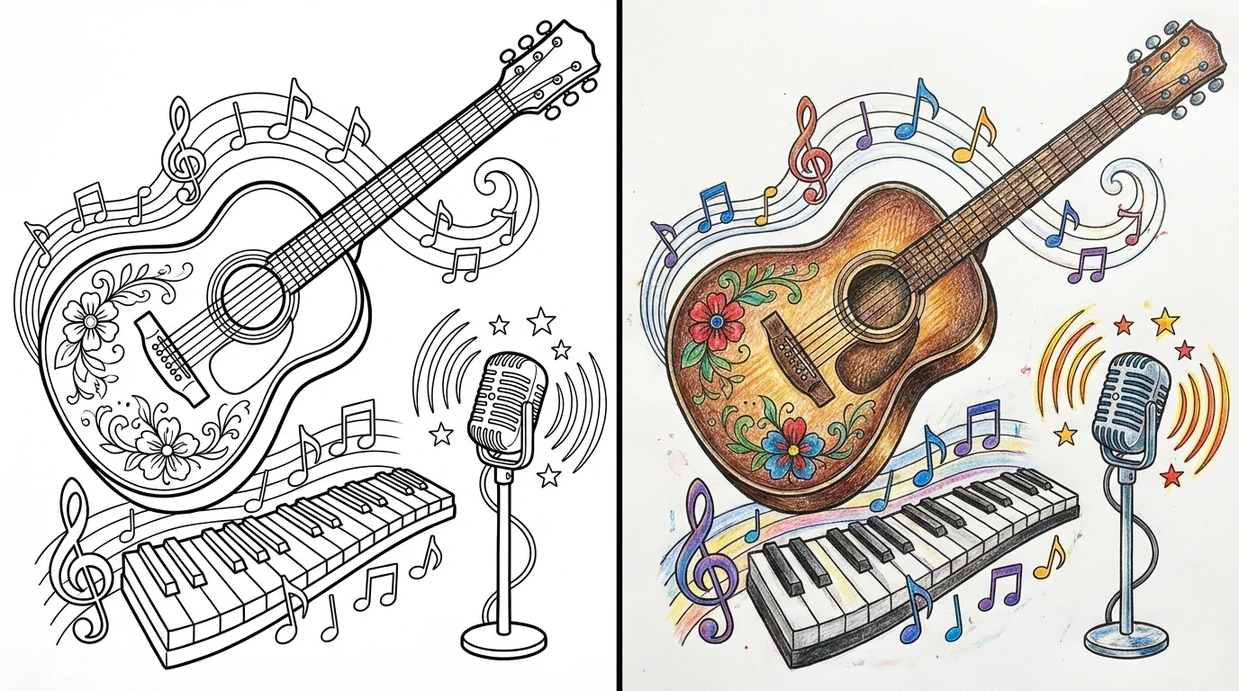 music coloring pages